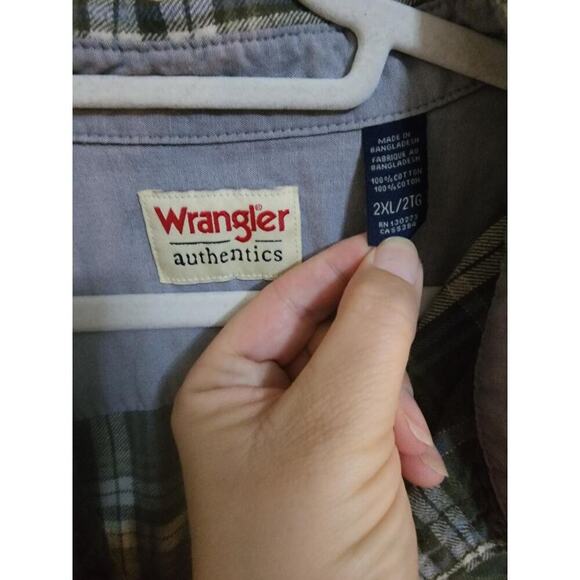 Men's Wrangler Authentics Button Down Flannel Size 2XL - Picture 2 of 5